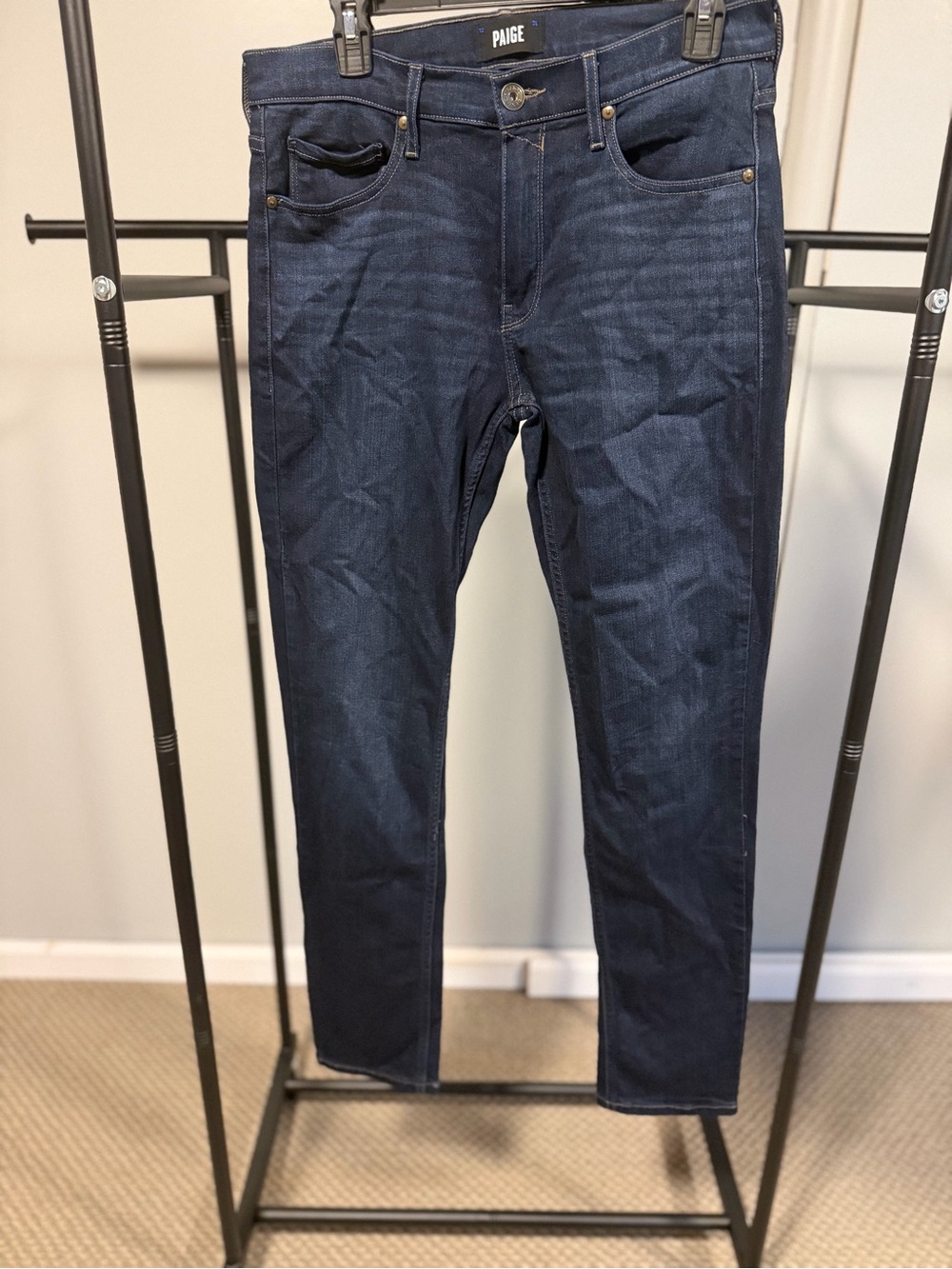 PAIGE Lennox Men’s Jeans 31x32 Dark Wash Slim Straight Stretch Denim